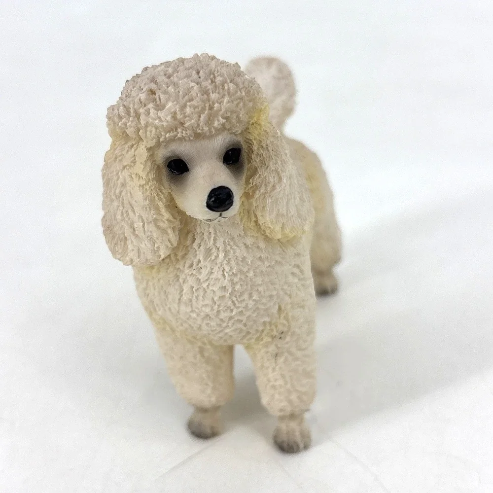 Poodle Dog Ornament Figurine Hand Painted‎ White Sport Cut 3